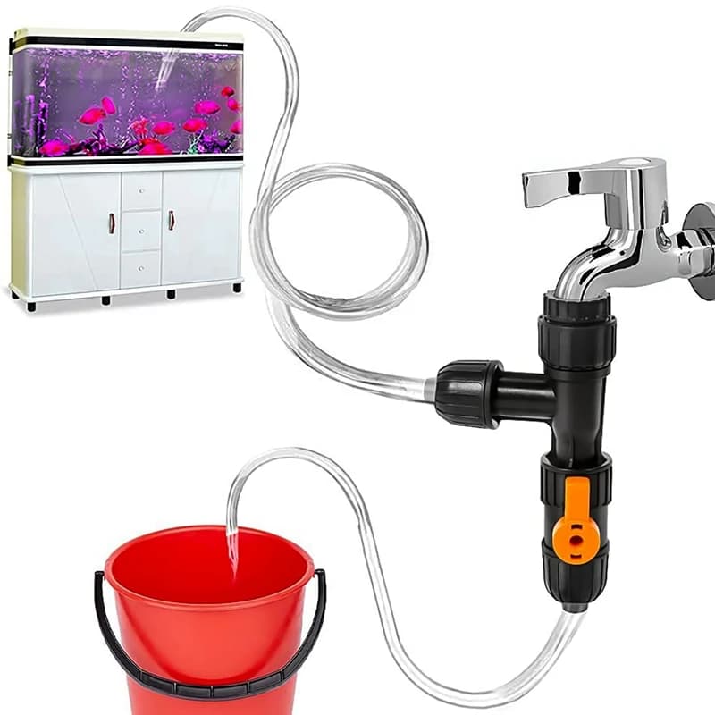 AB02 Cambia acqua in plastica per acquario Tipo rubinetto della pompa Cambia acqua Pulizia acquario in plastica