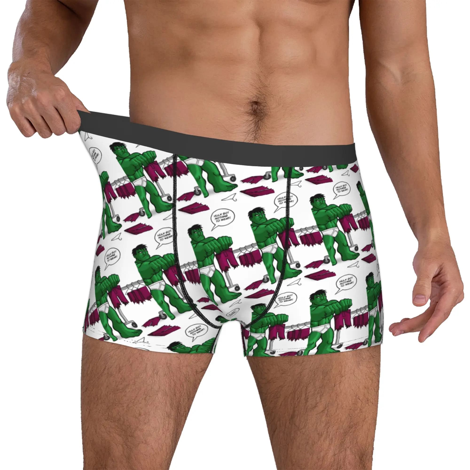 Pantaloncini boxer personalizzati H-Hulk Comic Art per uomo, mutande stampate in 3D, slip elasticizzati