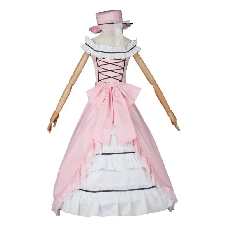 KKL3Anime Black Butler Ciel Phantomhive Young Master Cosplay Uniforme Rosa Robin Abito Lolita Parrucca Senza Maniche in Pizzo da Cameriera D k15[