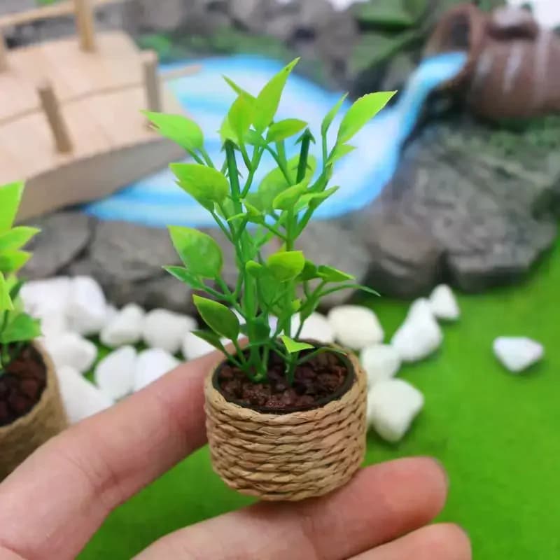 【M】1Pcs Home Garden Furniture Decor Toy 1:12 Dollhouse Miniature Orange Tree Potted Green Potted Plants Model