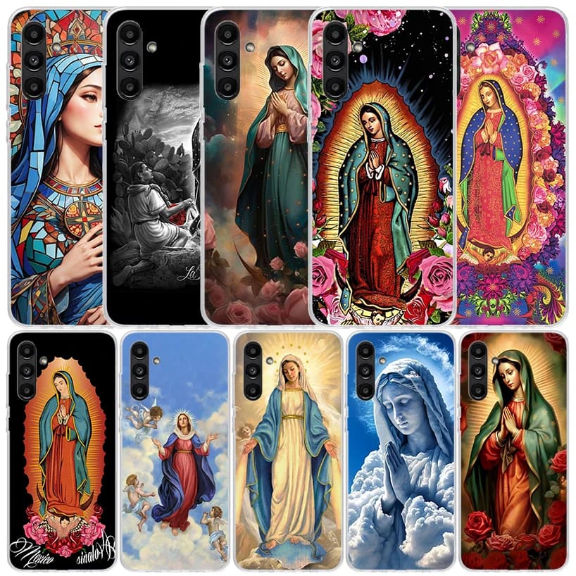 Virgin De Guadalupe Virgen Mary custodia per telefono per Samsung Galaxy A15 A14 A13 A12 A55 A54 A53 A52 A35 A34 A33 A32 A25 A24 A23 A22 A0