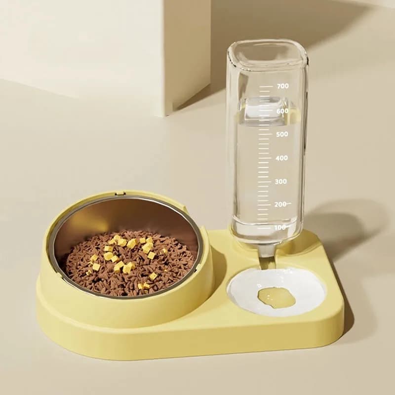 Ciotole Doppie Inclinabili per Animali Domestici, Dispenser di Cibo e Acqua Antiscivolo per Cani e Gatti, Accessori per l'Alimentazione di Cuccioli e Gattini