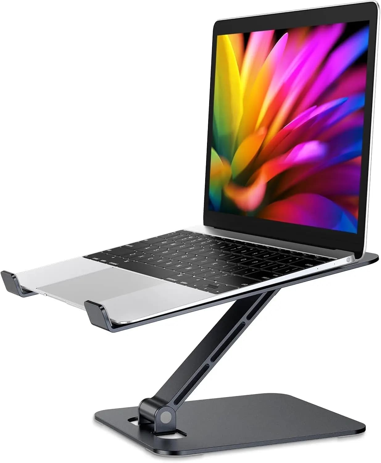 Supporto Pieghevole per Laptop, Stand Ergonomico Regolabile in Altezza per Scrivania, Supporto Portatile in Alluminio per Computer