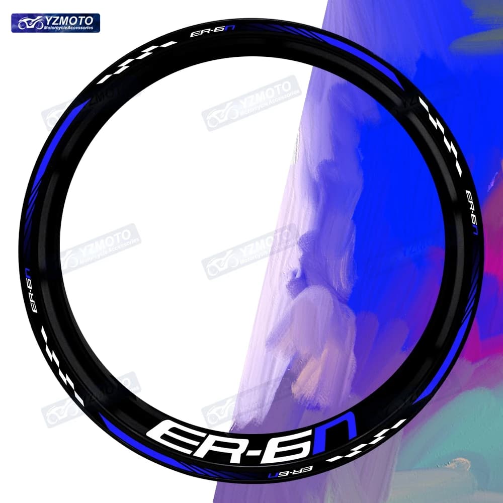 Per ER-6N ER6N Moto Riflettente 17 Pollici Adesivi Ruota Rim Stripe Tape Mozzo Moto Decalcomania Accessori Impermeabile Decorare