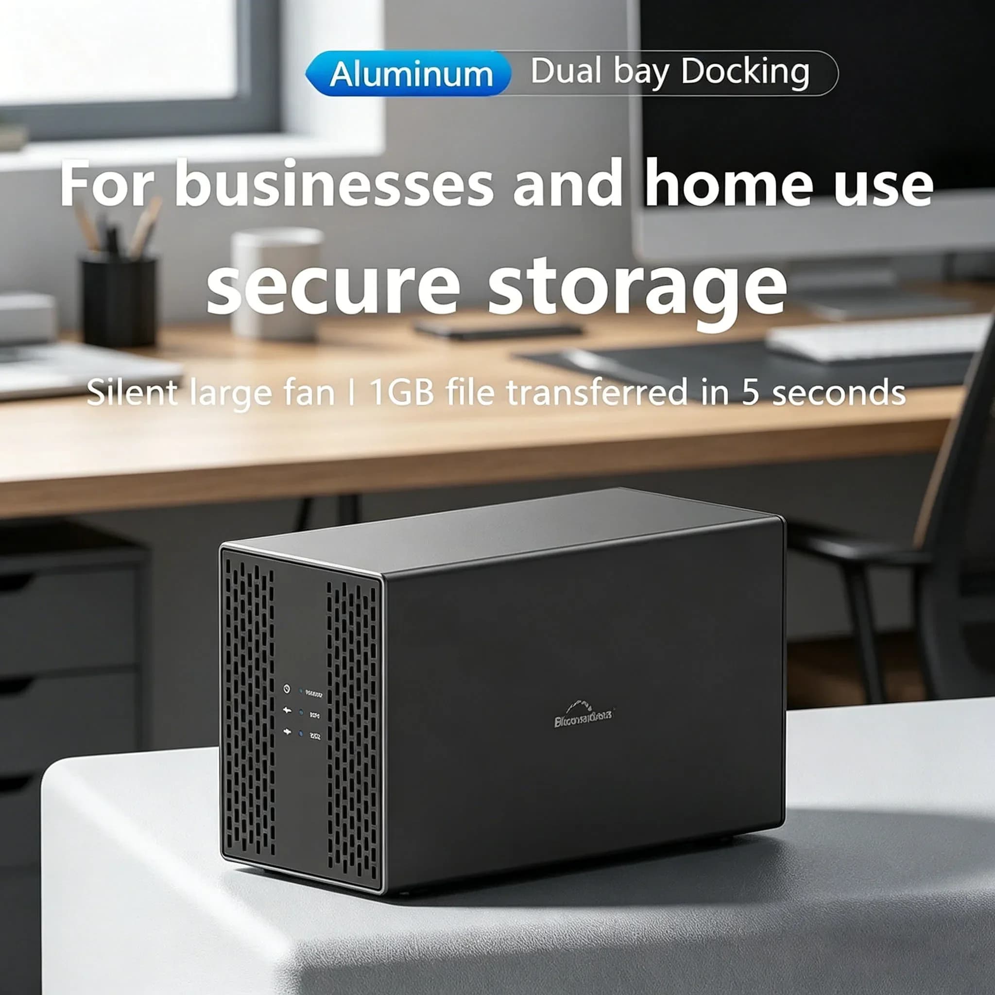 Box esterno per doppio disco rigido da 3,5 pollici con dissipazione del calore, USB 3.0, Type-C, per server HDD