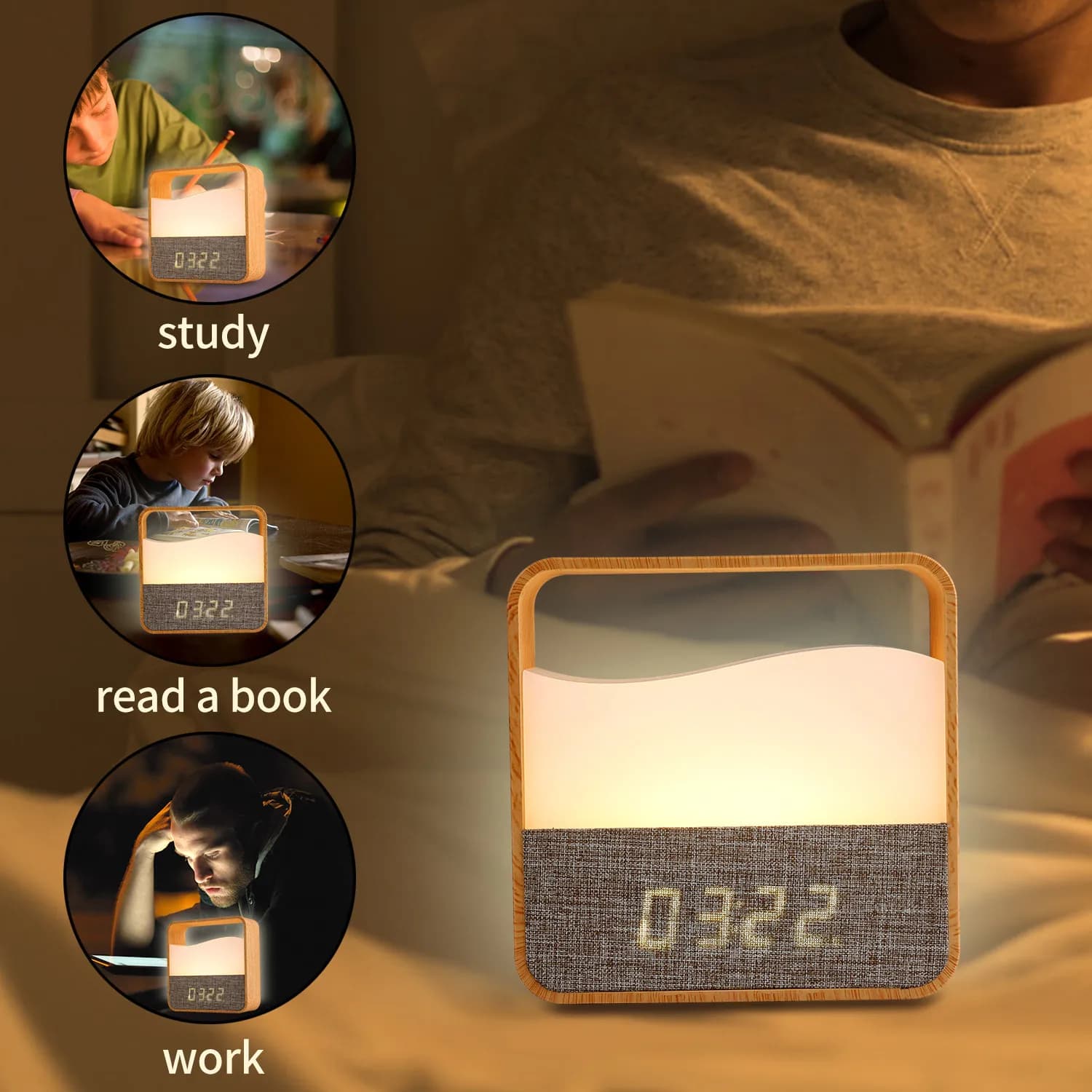 Lampada da scrivania ricaricabile da comodino a luce notturna a LED Camera da letto Alimentazione del bambino Protezione per gli occhi Sonno Luci per la camera dei bambini Lampada da tavolo