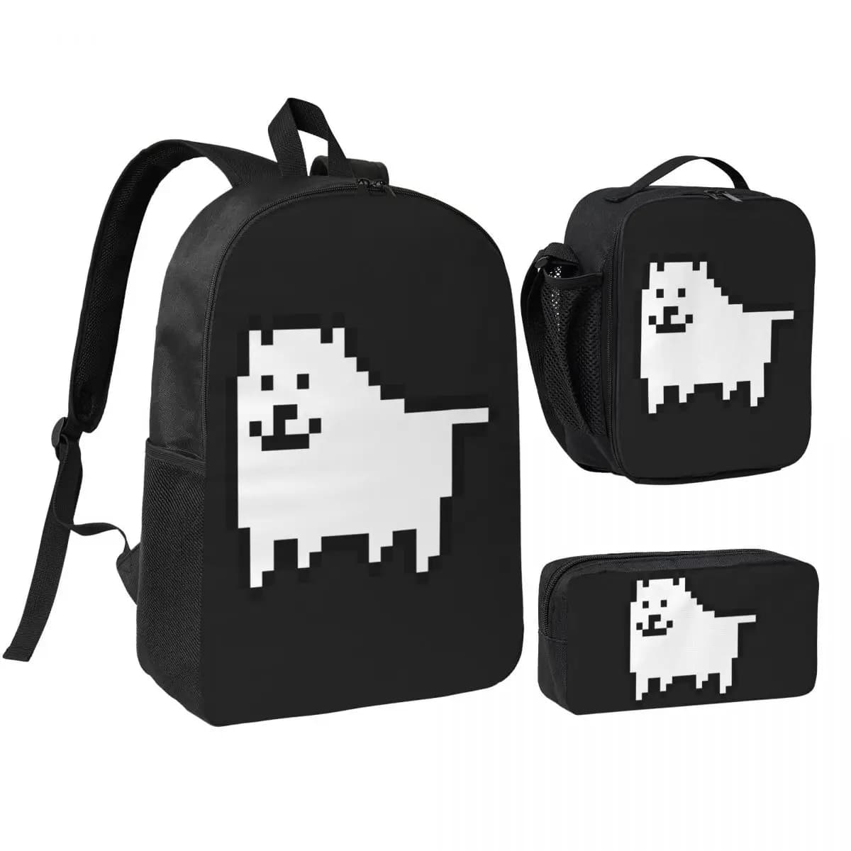 Annoying Dog In Space Undertale Toby Video Game Rpg Zaino Borsa per libri Borse a tracolla per la scuola 3ps Borsa termica per il pranzo Astuccio per matite