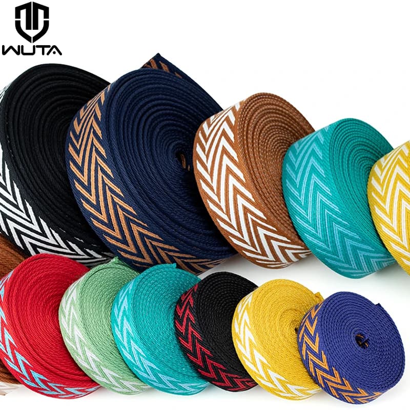 Cinghie in tessuto di cotone moda WUTA Tracolla di ricambio con motivo a freccia da 5 m per accessori per borse a tracolla di marca di lusso