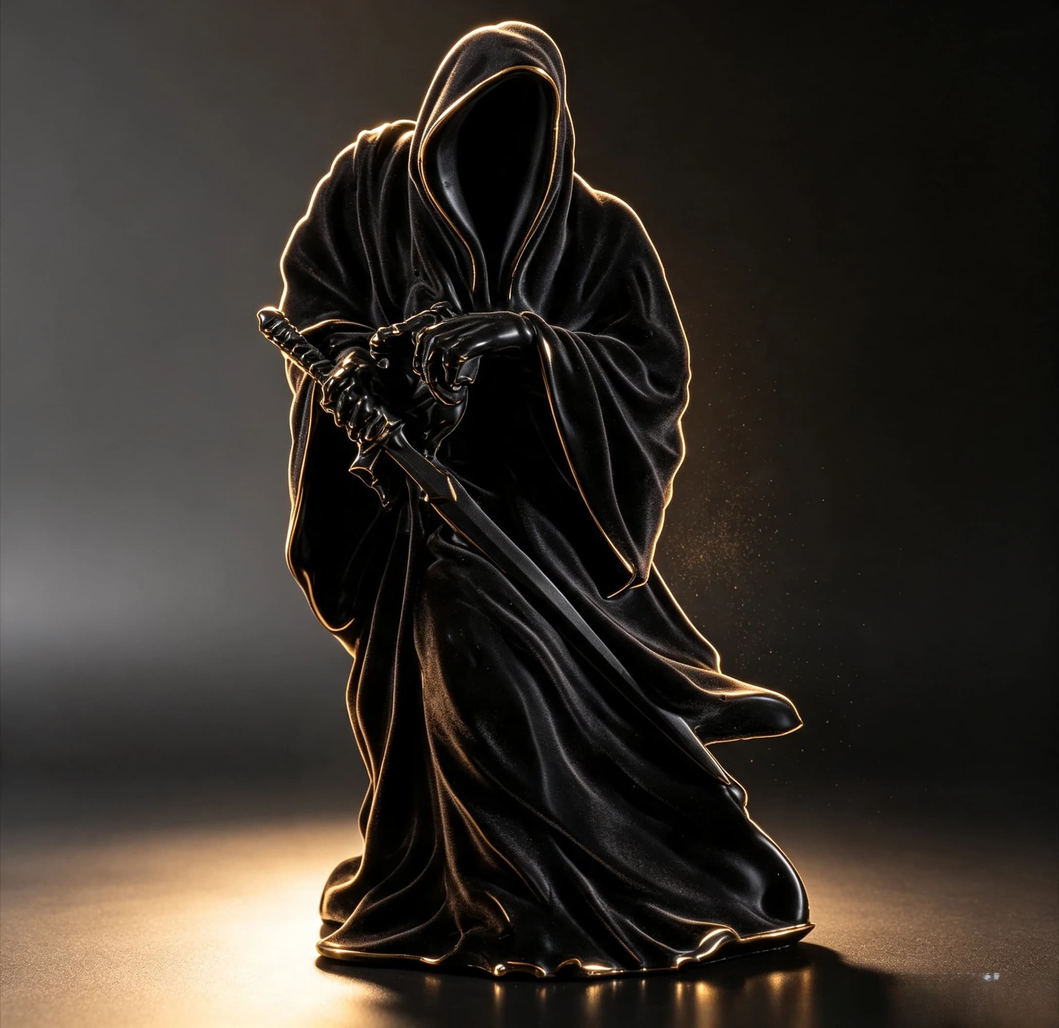 Gothic Halloween Faceless Cloaked Warrior Silicone Mold Ghost Swordsman DIY Resin Candle Plaster Figurine Craft Casting Mold