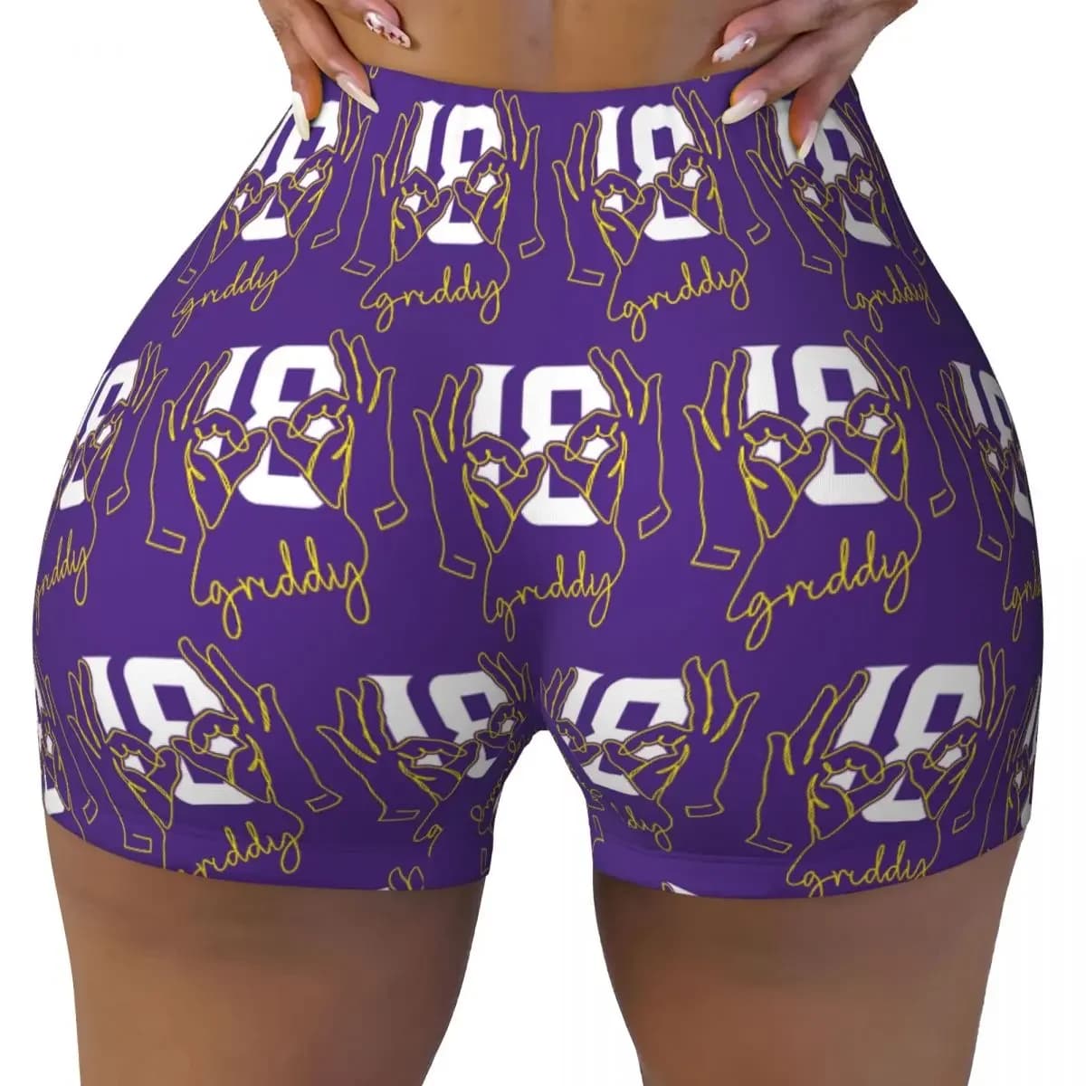 Custom Justin Jefferson Griddy Design Yoga Shorts Women Gym Workout Running Athletic Volleyball Biker Shorts