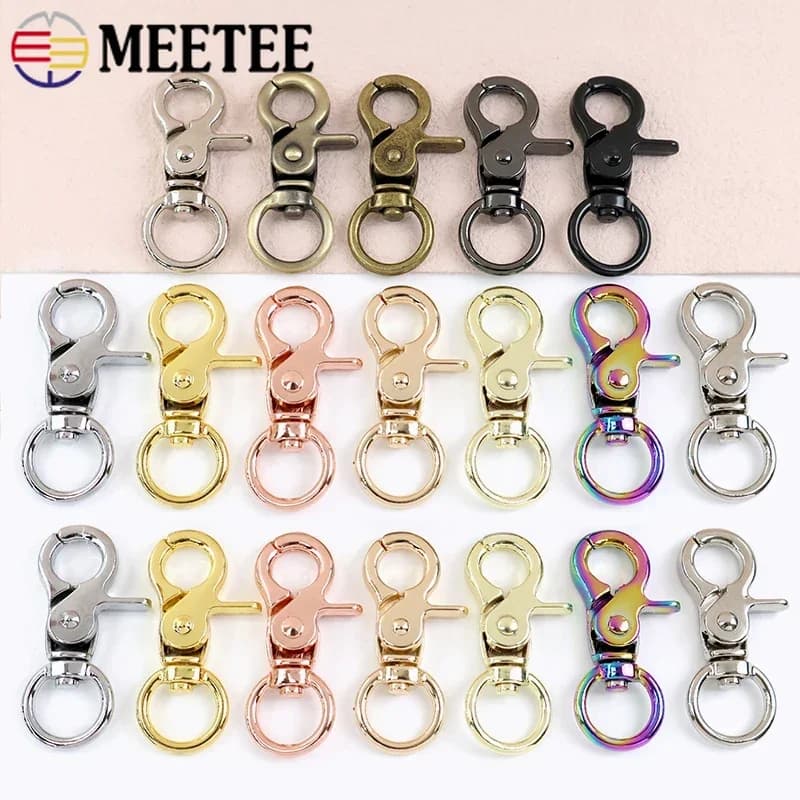 5/10/20 Pz 10/13mm cinturino in metallo fibbia girevole chiusura a moschettone catena guinzaglio per cani moschettoni grilletto moschettone accessori fai da te