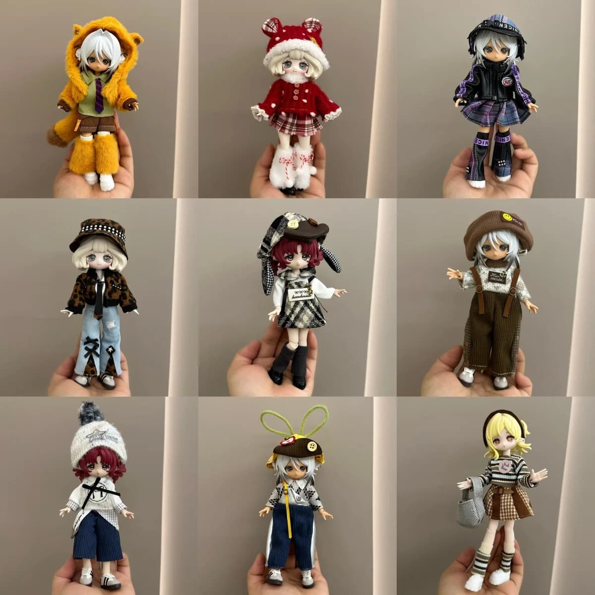 1/8 1/12 BJD Doll Clothes Accessories Cartoon Bear-themed/Y2K Spice Girls Sweet Clothing Set For 16-17cm OB11 BJD Doll Dress Up