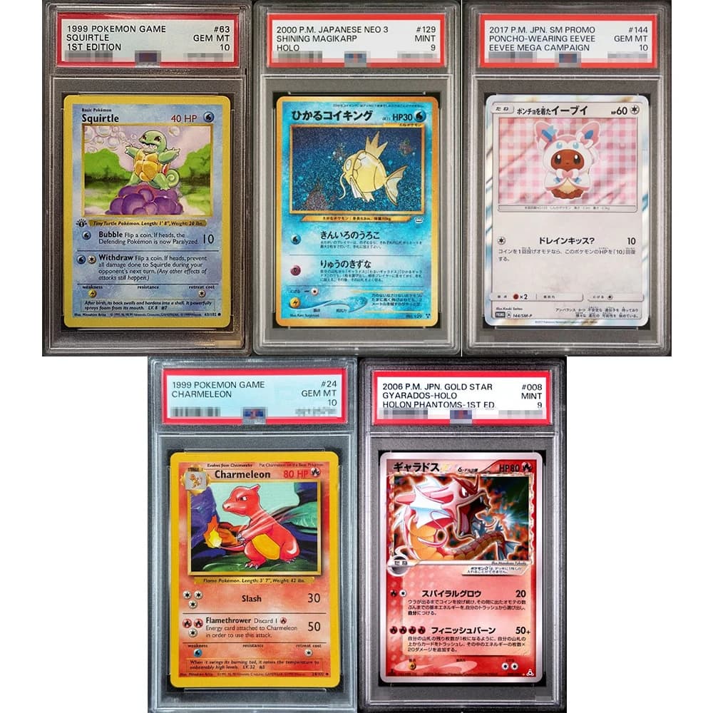 1999 Gioco Ptcg Collezione Charmeleon Fai da te Proxy Carta classificata PM.jpn.gold Star Gyarados-Holo 008/024 Gem Mt 10 Etichetta olografica