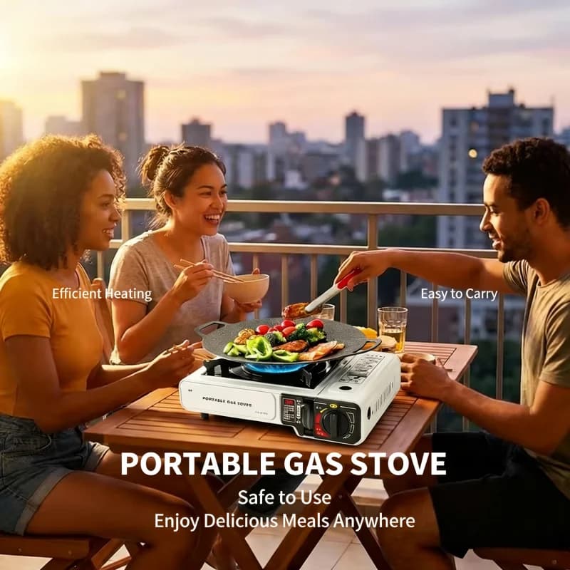 Portable Cartridge Stove for Camping, Open Barbecue, Domestic Kitchen, Multifunctional Light Gas Stove for Hiking, Picnic and Raduni