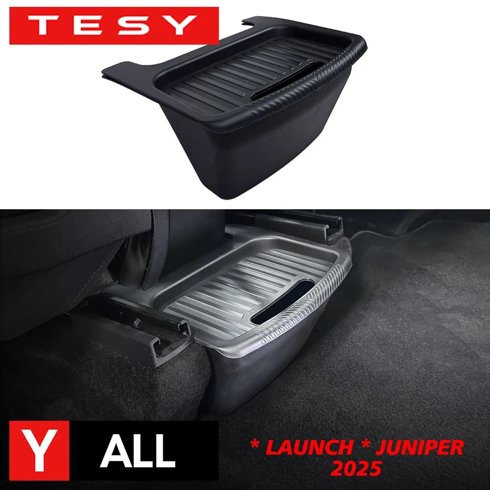 Scatola portaoggetti per sedile posteriore per Tesla Nuovo modello Y 2025-2020 Launch Juniper Organizer Contenitori Sedile posteriore Bidone della spazzatura Vassoio per sacchetti della spazzatura