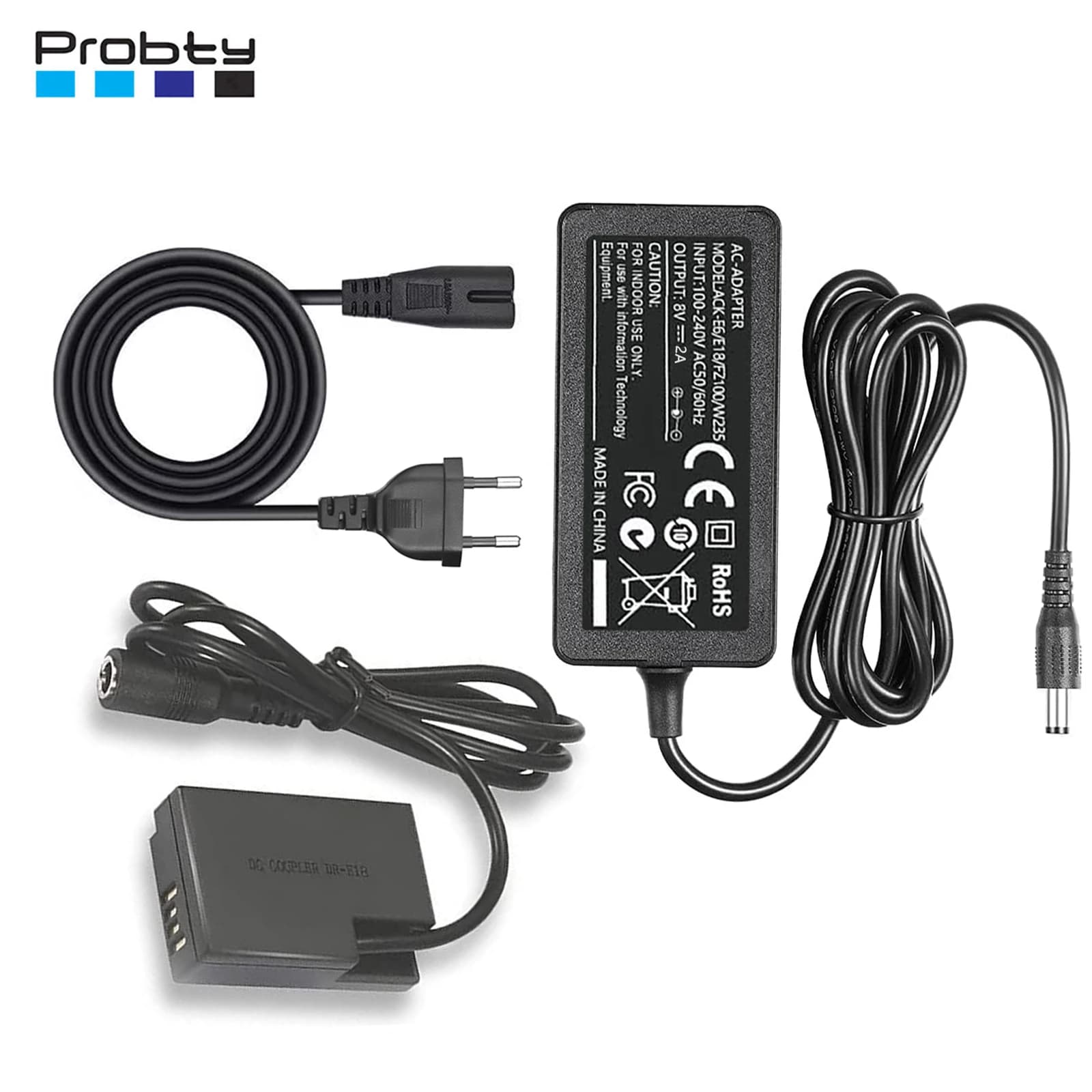 ACK-E18 DR-E18 Accoppiatore CC LP-E17 Kit adattatore di alimentazione CA per batteria fittizia per Canon EOS Rebel SL2 SL3 T6i T6S T7i T8i 200D II