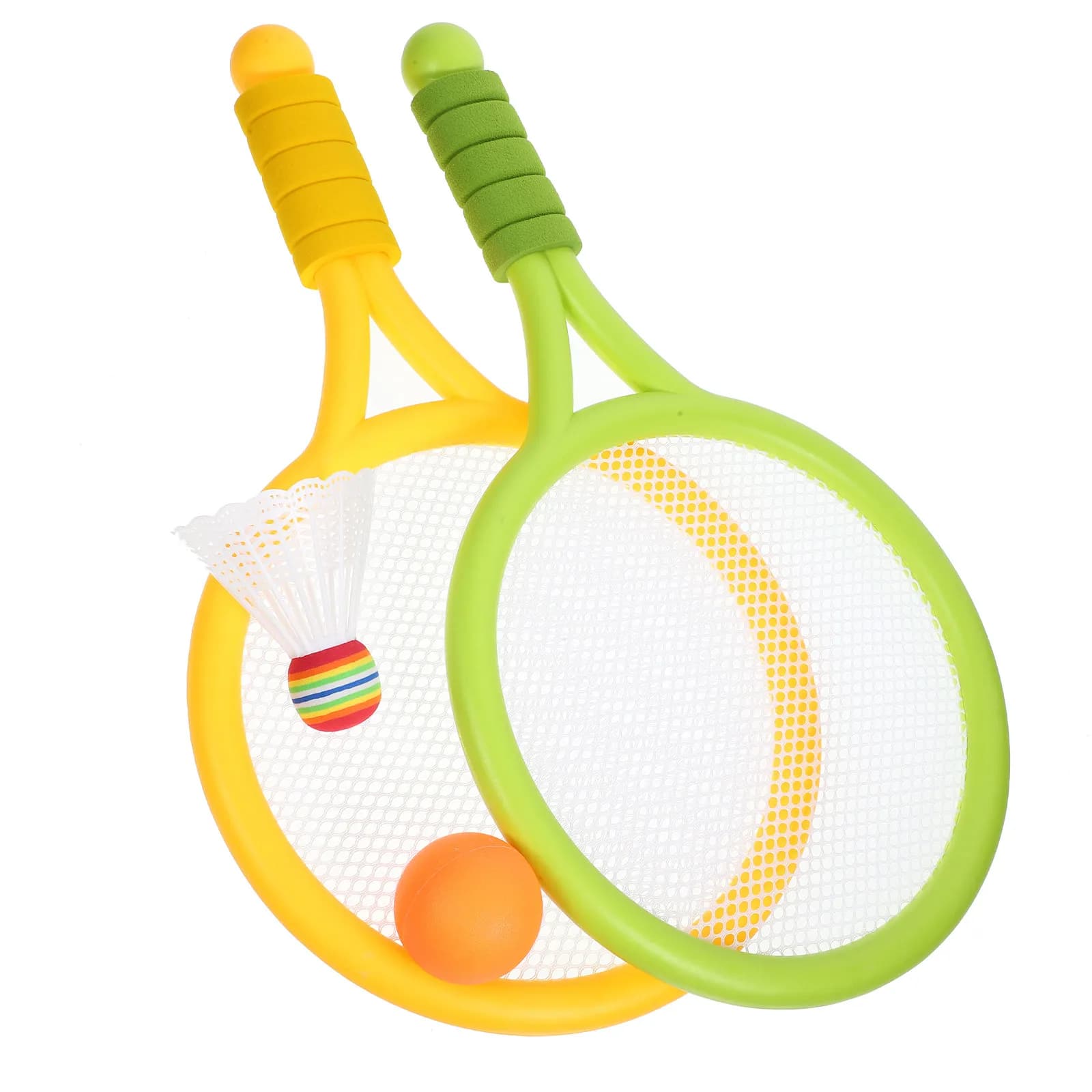 Set di racchette da tennis (1 paio) in plastica, leggere e resistenti, attrezzatura sportiva per esterni, gioco di racchette per genitori e figli