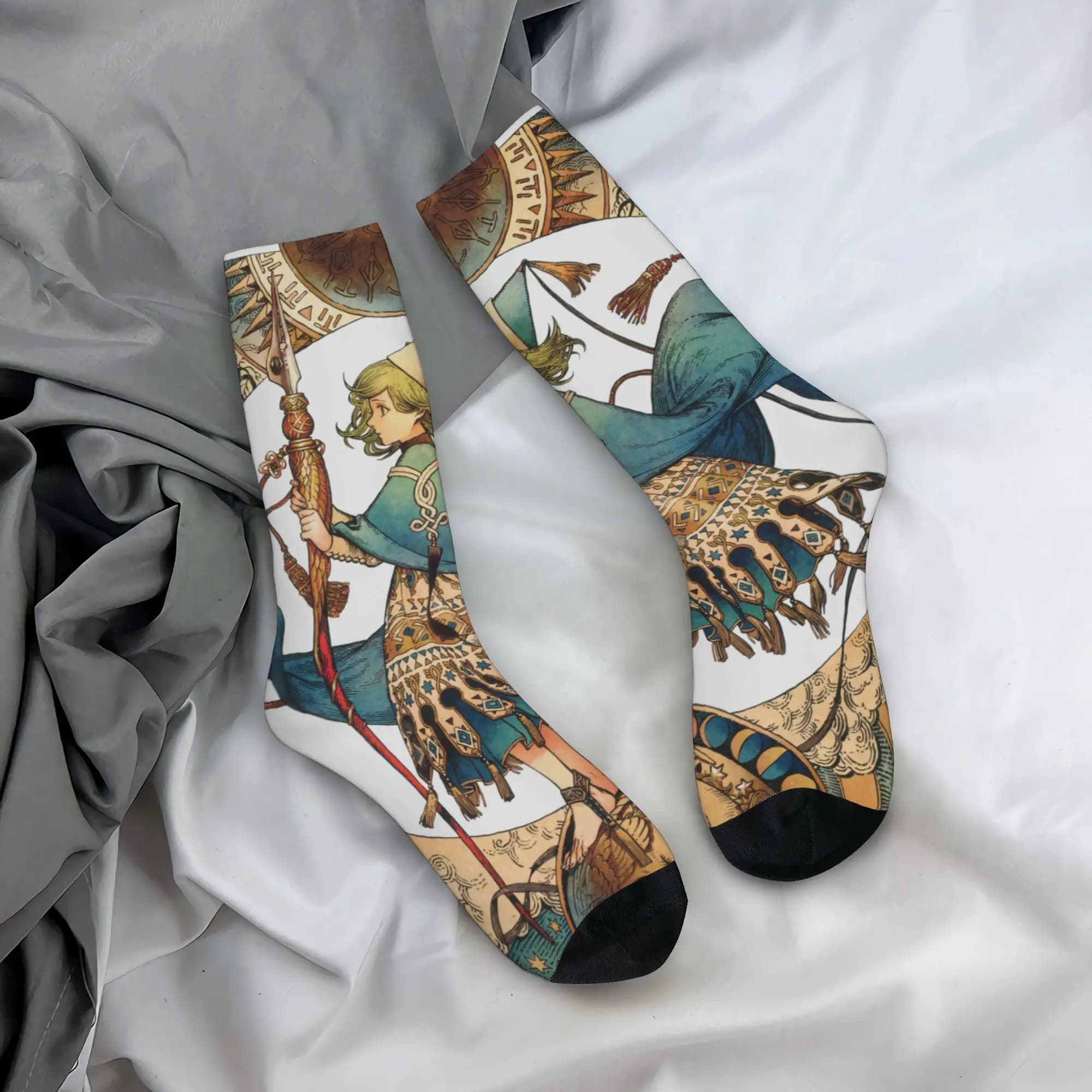 Winter Warm Crazy Design Unisex Witch Hat Atelier Anime Socks Non-slip Basketball Socks