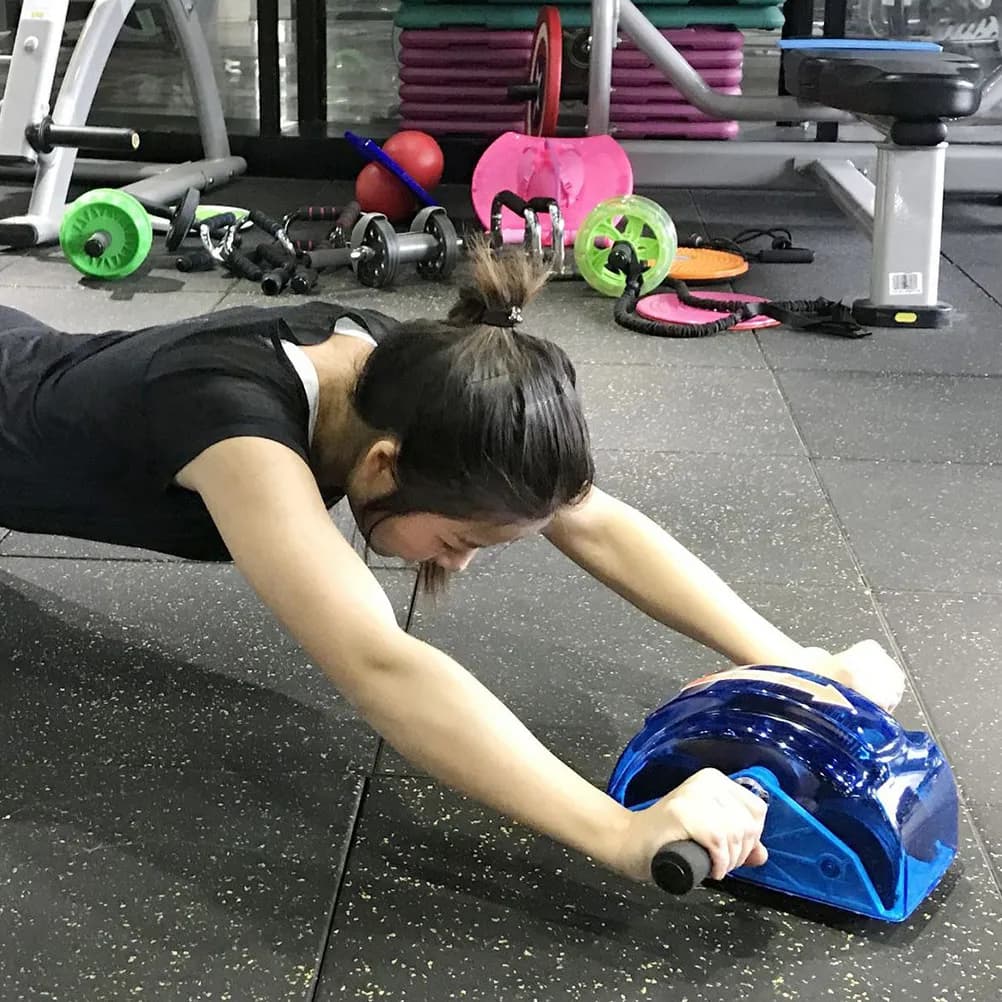 Ab Roller Wheel Four-Wheeled Abdominal Trainer Core Strength Fitness Equipment For Home Gym Workout Non-Slip Handle