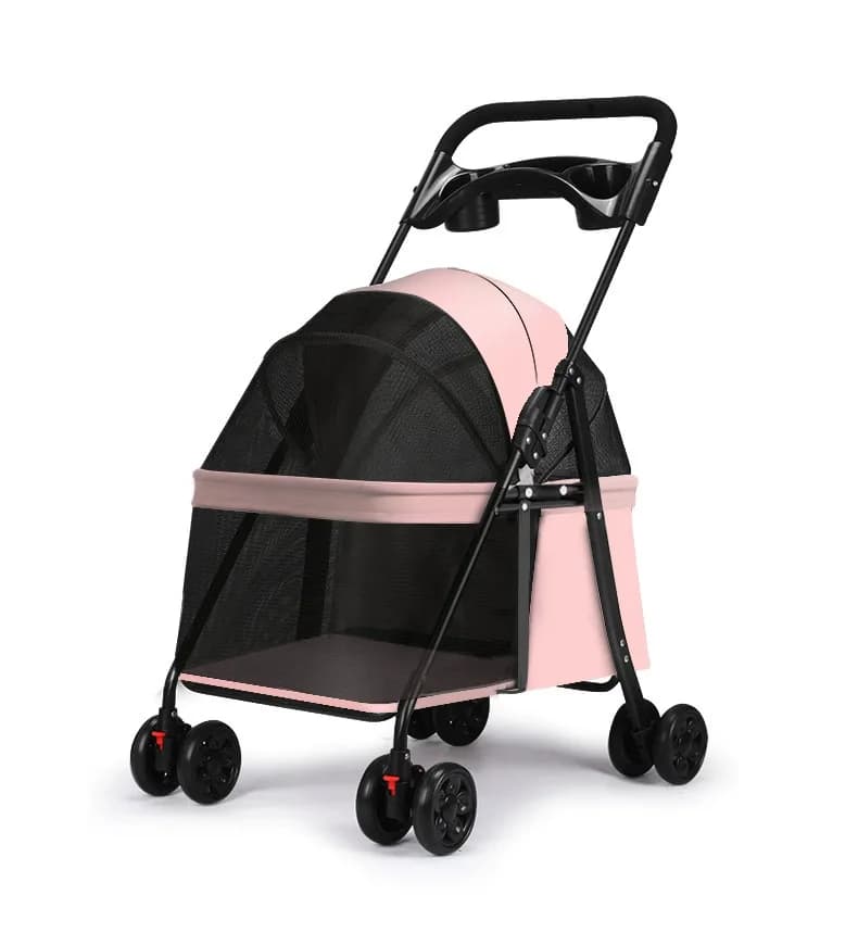 Hot Sale Popular Small Dog Foldable Pet Stroller Featuring a Convenient Pet Dish for Your Furry Friend