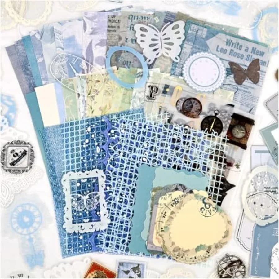 Scrapbook Kits for Adults, Aesthetic Stickers Frame ing Supplies Collage Materials for Junk Journaling, Scrap Booking, Card Mak