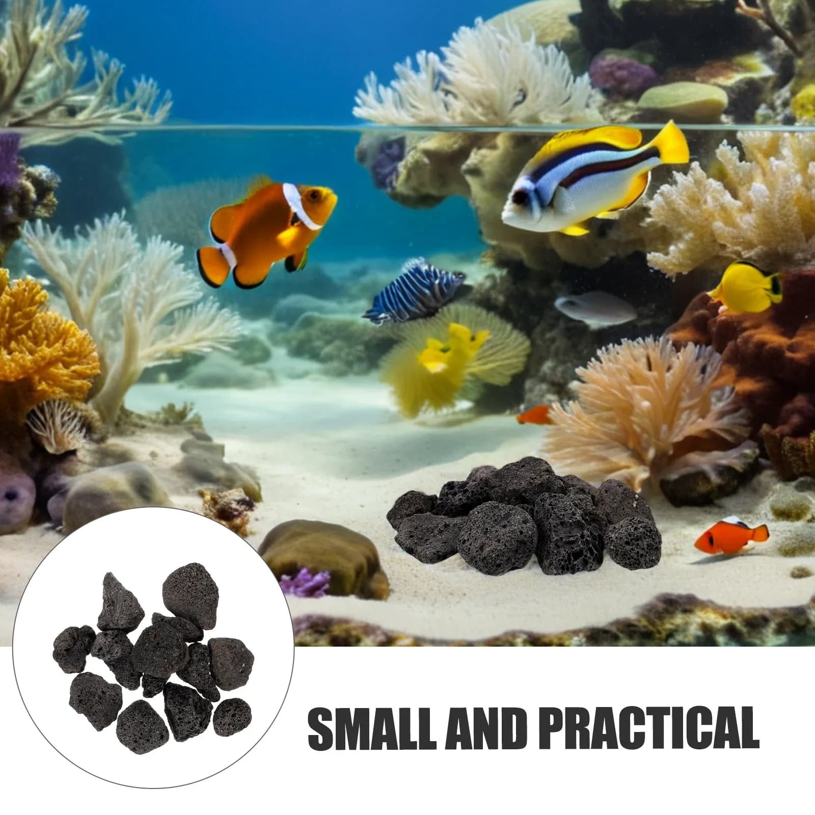 1Pack Volcanic Stone Decoration Natural Lava Rock for Fish Tank Aquarium Potted Plants Flower Pot Succulent Bedding Walkway Path