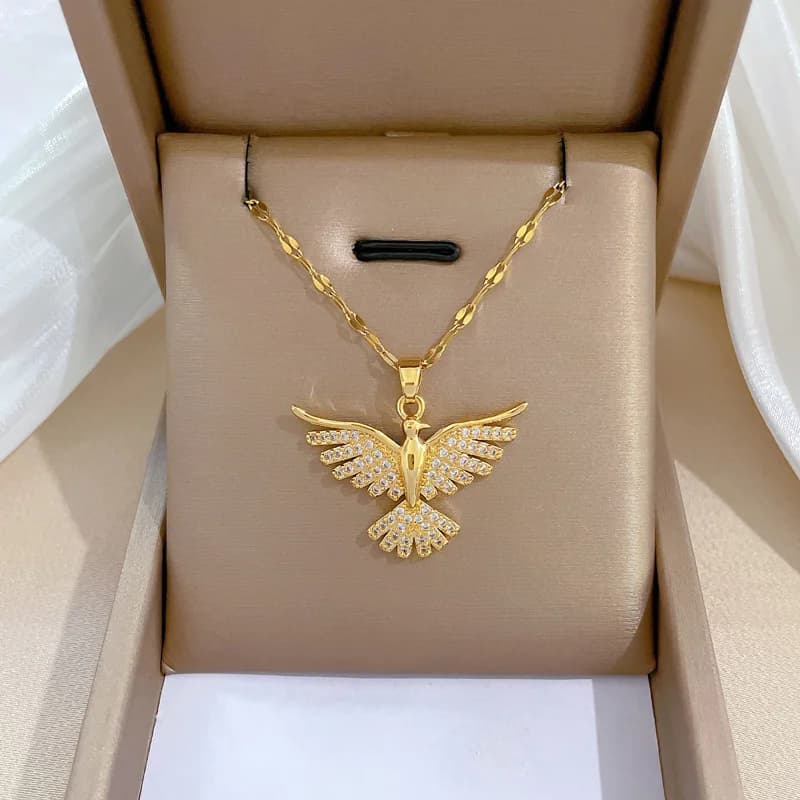 Collana Classica con Ali di Fenice, Ciondolo Animale, Moda, Simpatica, a Forma di Uccello, per Matrimonio, Personalizzata, Versatile, Catena per Clavicola, Regalo di Compleanno
