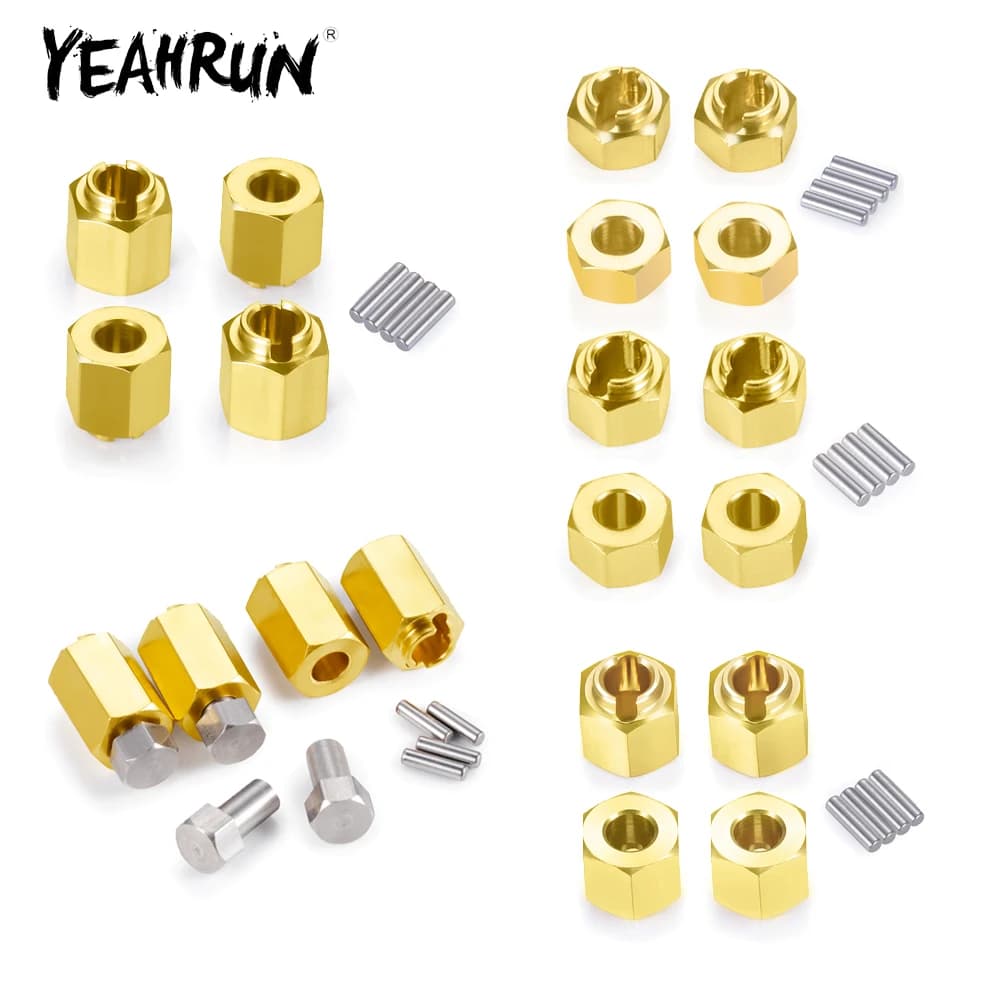 YEAHRUN Estensori per mozzo esagonale ruota in ottone Adattatori 4/5/6/7/10mm per TRX-4M 1/18 RC Crawler Modello di auto Parti di aggiornamento