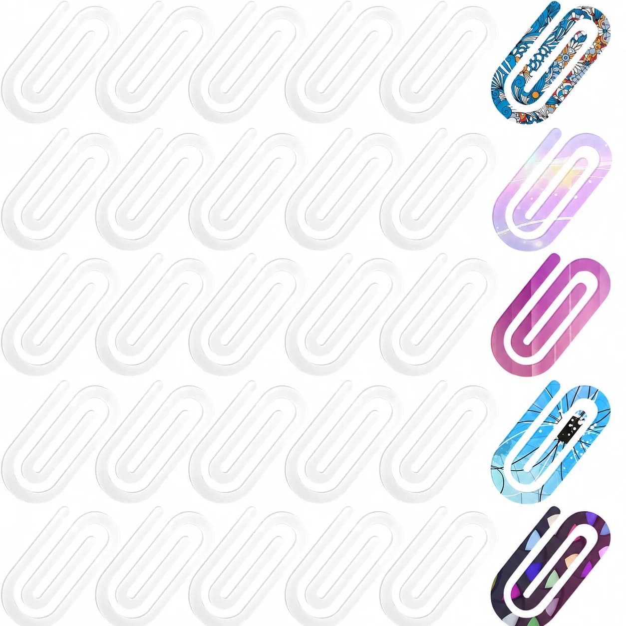30 Pcs Sublimation Paper Clips Blanks Bulk 2x1 Inch Acrylic Bookmark Clips for DIY Crafts Gifts Home Office and School Supplies
