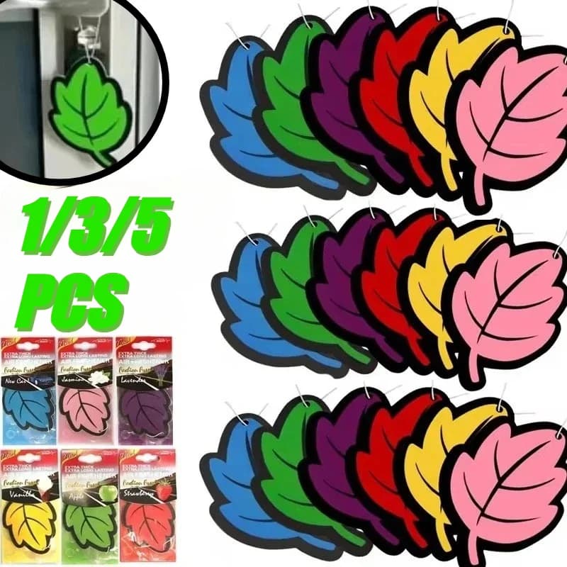 1/3/5 pezzi di deodoranti per auto: fogli profumati naturali a forma di foglia; accessorio decorativo da appendere all'interno dell'auto