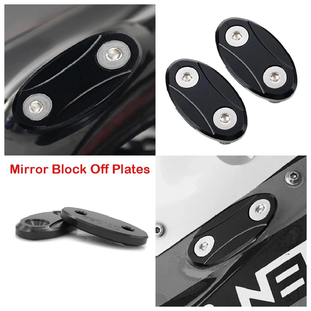 Adatto per Yamaha YZF R1 YZFR1 YZF-R1 ABS 2009-2014 Moto Specchio Blocco Off Piastre Specchi Blanking Base Foro Tappi Set