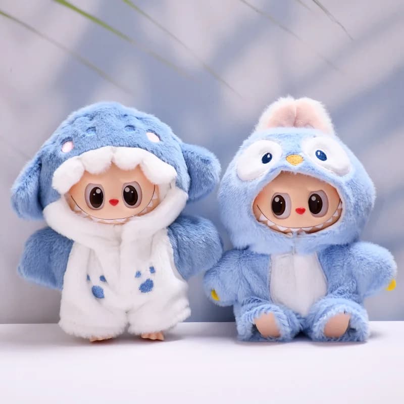 Labubu Doll Cute Mini Clothes Set 17cm Penguin Shark Onesie 17cm Plush Fashion Doll's Clothes Labubu Idol Dolls DIY Accessories