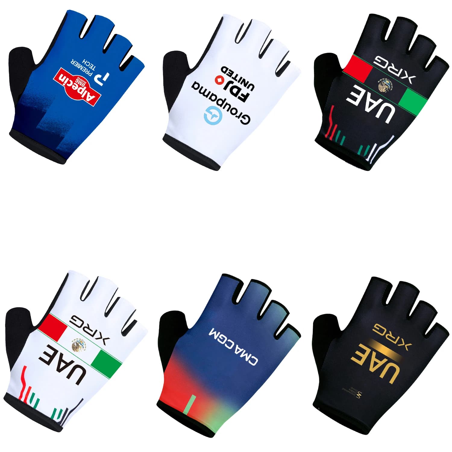 Team Alpecin Cycling Gloves Half Finger Gel Anti-Slip 2027 UAE Bike Gloves Men Mtb Team Gloves Half Finger Gel Cycling Equipment