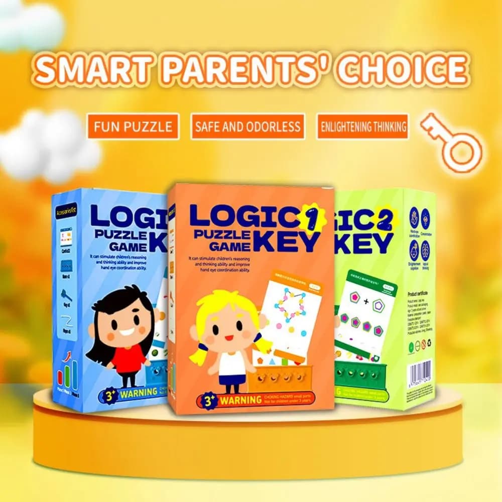 Gioco di puzzle con chiave logica inglese Montessori Gioco di abbinamento di formazione del pensiero della chiave logica 3D educativo precoce Gioco intellettuale
