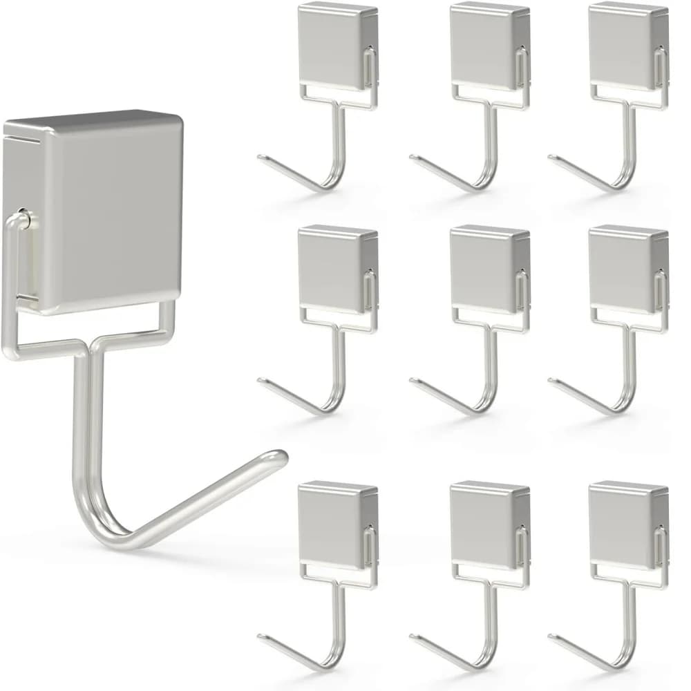 Ganci Magnetici Girevoli Resistenti per Appendere Chiavi, Asciugamani, Bandiere, Guanti, Utensili, Luci per Armadi, Frigoriferi, Porte del Bagno