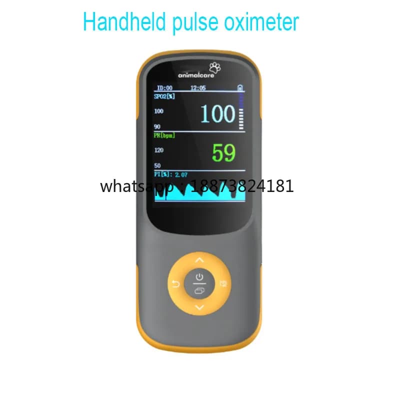 Ossimetro Veterinario Portatile Multiparametrico, Ossimetro per il Controllo dell'Ossigeno e della Frequenza Cardiaca, Ossimetro Portatile NHO-100, Spedizione Rapida