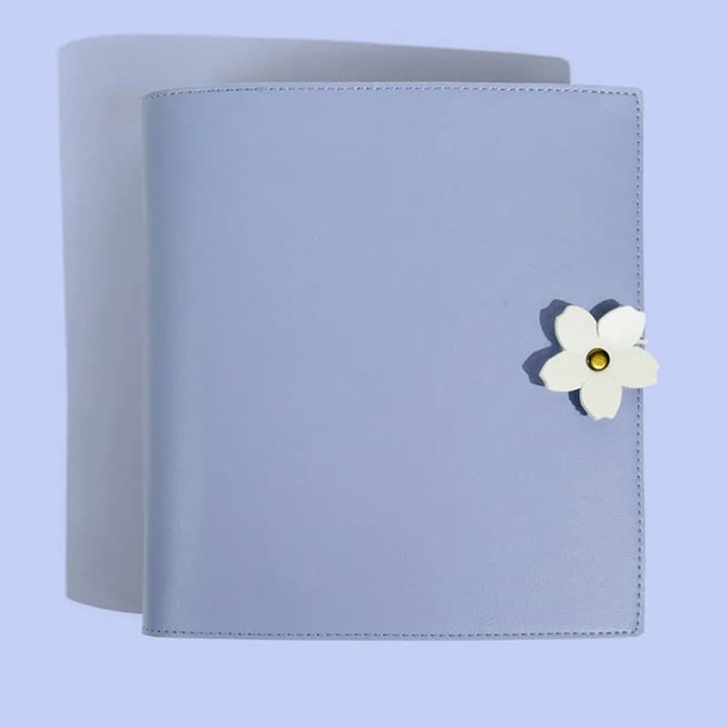 Leather Cover Journal Removable Flower Rope Buckle 60 Pages Lined Blank Grid Literary Hand Diary Student Office Notebook