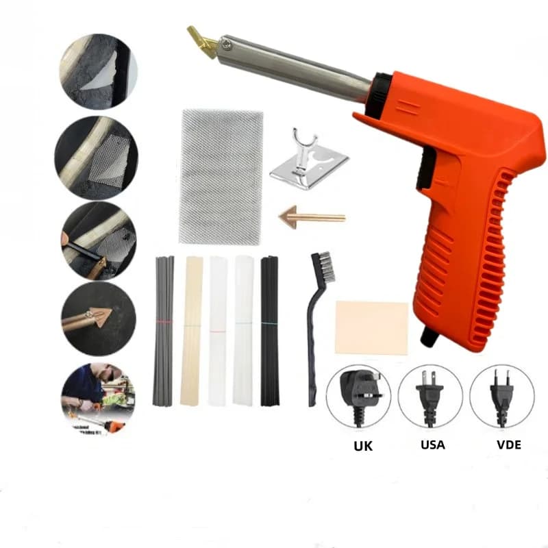 Saldatrice a Caldo 100W per Plastica, Saldatore per Paraurti Auto 2 in 1, Strumenti da Garage, Kit Riparazione Paraurti Auto, Pistola Saldatrice PVC