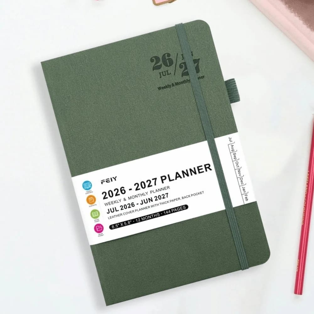Agenda A5 2026-2027 Semplice e Pratica, Planner con Pagine Spesse in Inglese, Organizer per la Gestione del Tempo per Studenti
