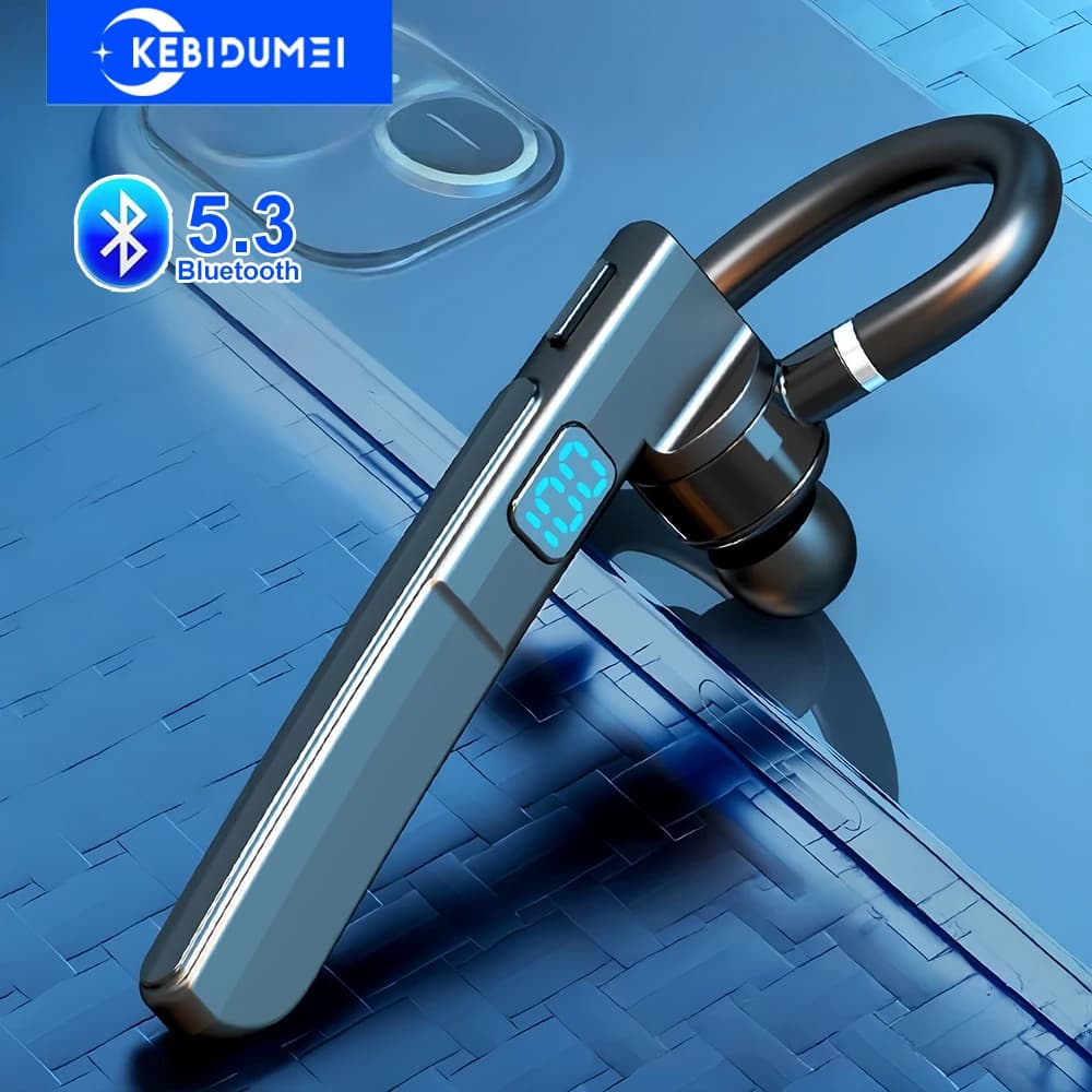 Cuffie con gancio per l'orecchio Auricolare Bluetooth 5.3 Auricolare wireless aziendale Display a LED Auricolari stereo HIFI con riduzione del rumore per il telefono