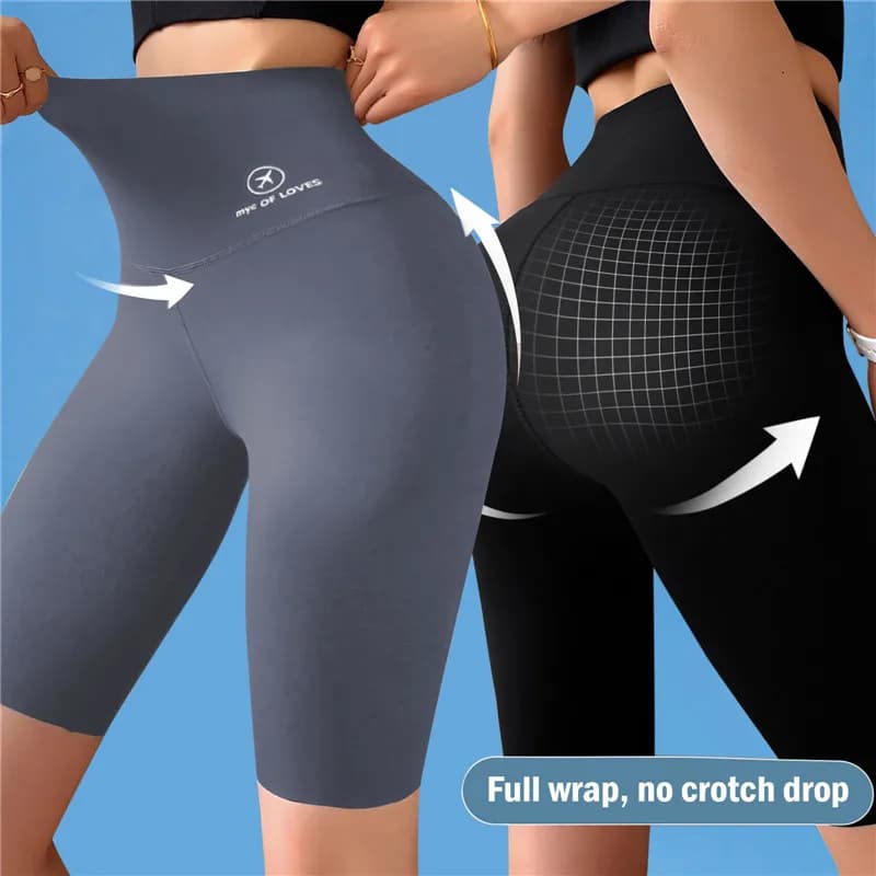 Women's Seamless Biker Shorts Fitness Casual High Fashion Summer Slim Knee Background Cycling Shorts Streetwear