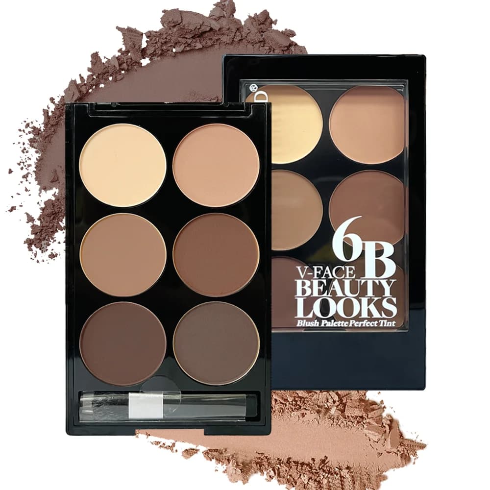 6-Color Matte Contour Bronzer Palette Perfect Tint Matte Bronzer Powder Face Shading Shadow Sculpting Makeup Palette With Brush