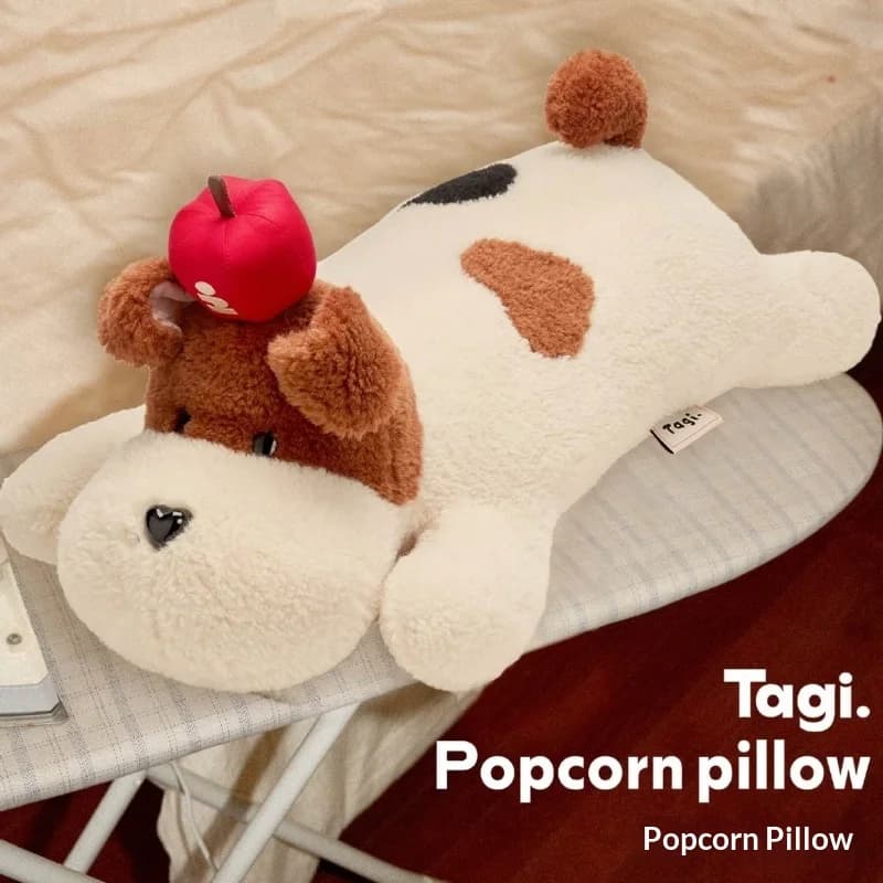 Popcorn Apple Peluche Cuscino Morbido Decorazioni per la casa Fox Terrier Cuscino lombare Regalo carino per le donne Soggiorno