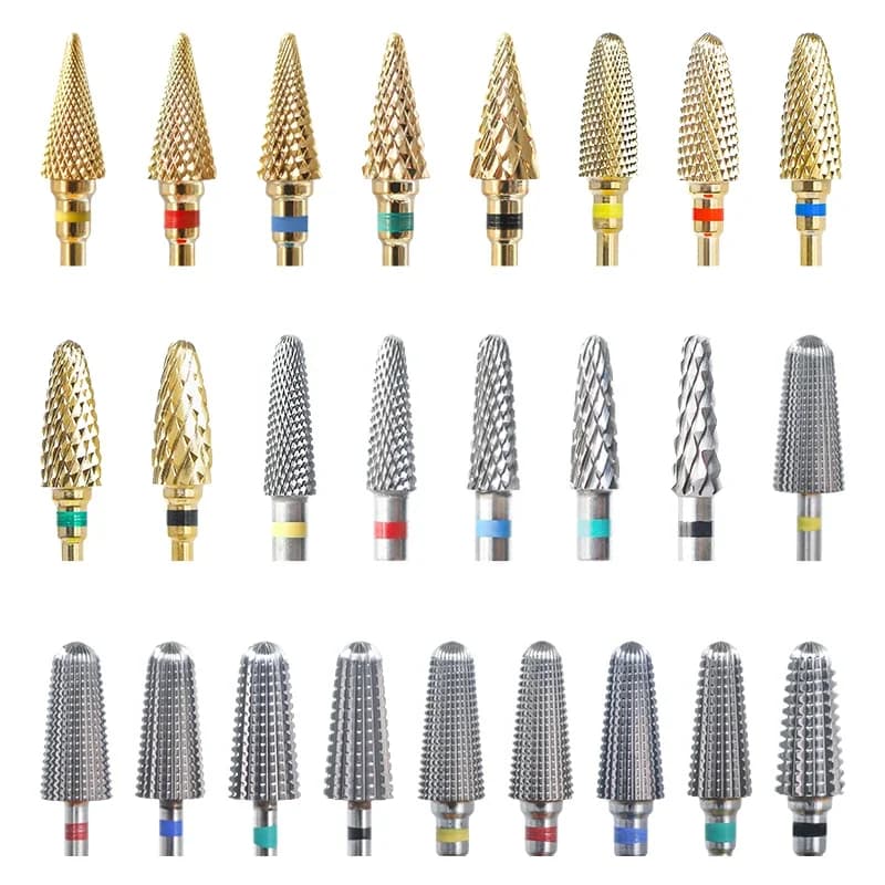 Nail Drills in Great Cone Carbide, Electric Grip for Gel Removal, Grinding Tools, Accessories and Supplies