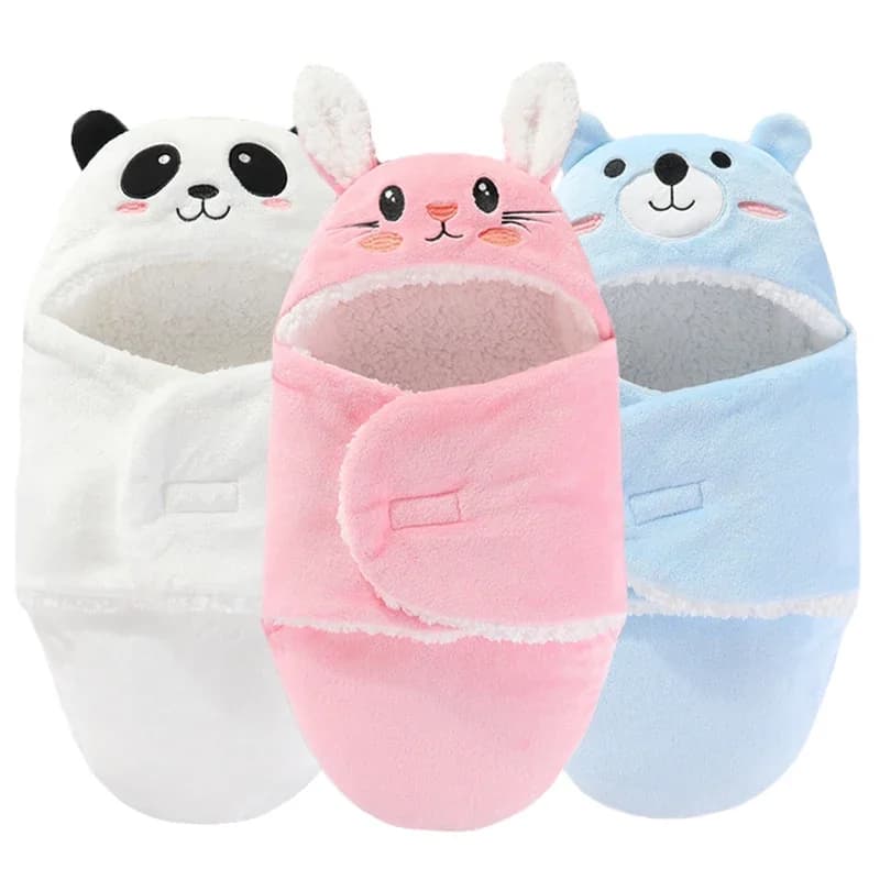 Soft sleeping bags for children hot flannel wrapping blankets for babies bed linen cute cocoon for children sleeping bag for kids 0-9 months