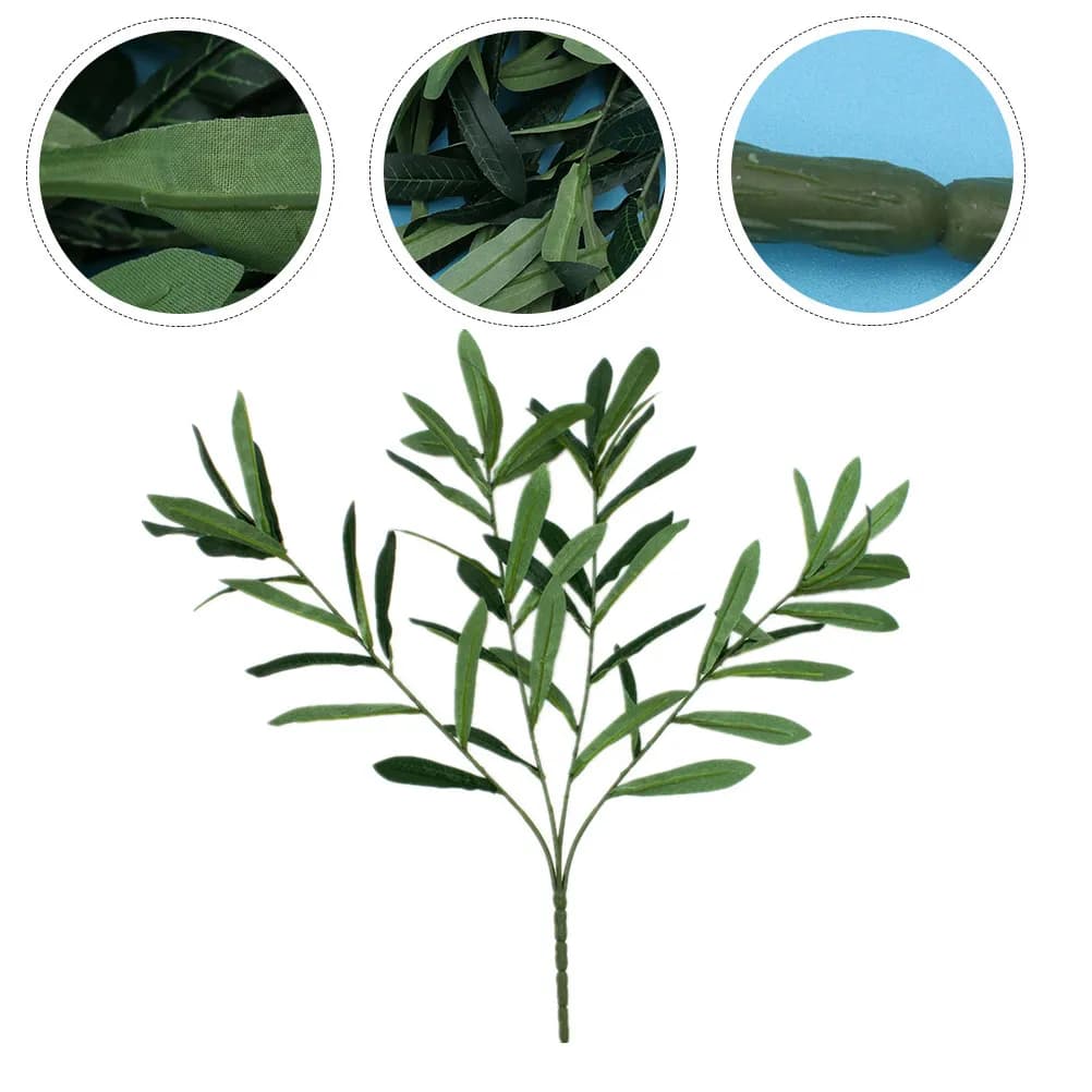 3Pcs Olive Branches Artificial Plants Highly Simulated Lightweight Decorative Plastic Leaves Perfect for Wedding Centerpieces