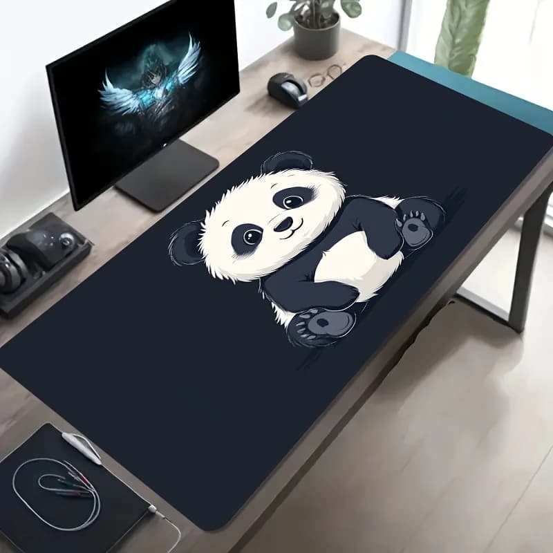 CIFBUY Large Esports Gaming Mouse Pad Cute Cartoon Standing Pattern Non-slip Washable Rubber Base Extra Large Desk Mat Office