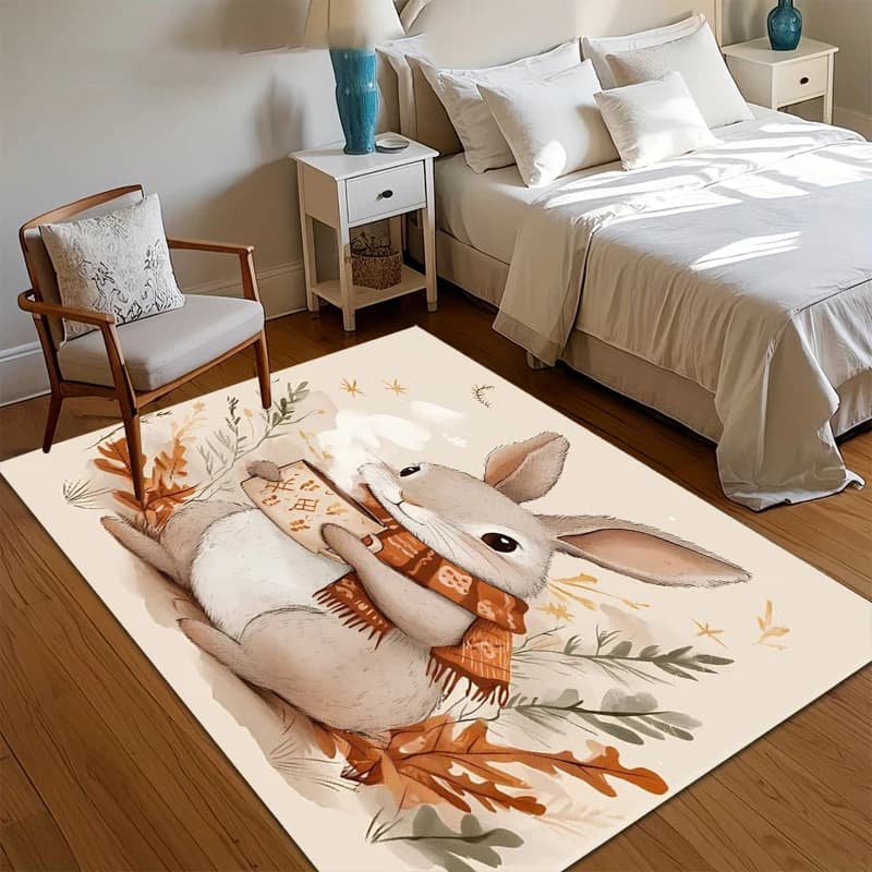 Tappetino Antiscivolo con Motivo Coniglietto Pasquale per Cucina, Soggiorno, Ingresso, Camera da Letto, Bagno, Balcone e Corridoio