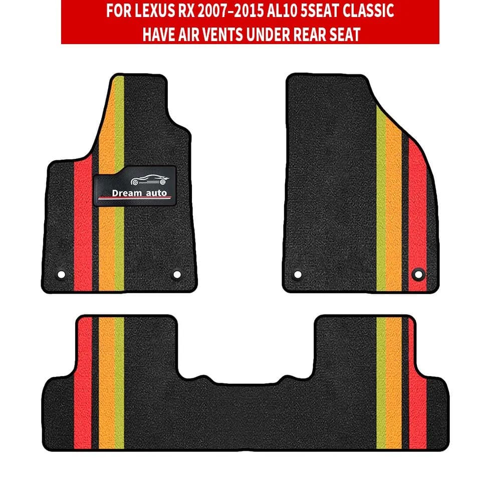 Tappetini per auto con pulsanti Tappetini specifiche per auto Tappetini per Lexus RX 2007–2015 AL10 5 posti Classic con prese d'aria sotto il sedile posteriore