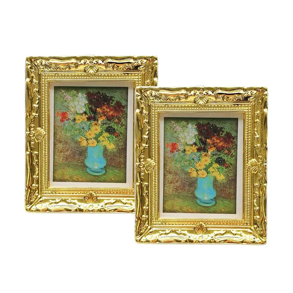 Cornice per foto in resina per casa delle bambole, mini decorazione, accessori per mobili in scala 1:12 per casa delle bambole, camera dei bambini